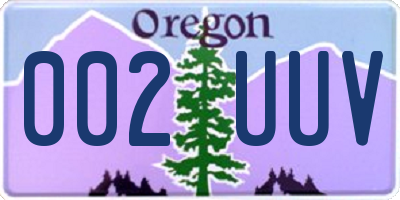 OR license plate 002UUV