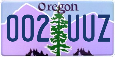 OR license plate 002UUZ