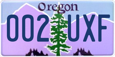 OR license plate 002UXF