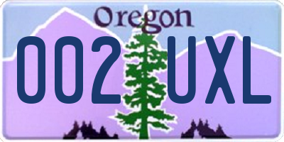 OR license plate 002UXL