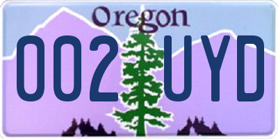 OR license plate 002UYD