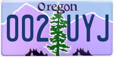 OR license plate 002UYJ