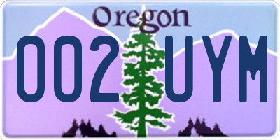 OR license plate 002UYM