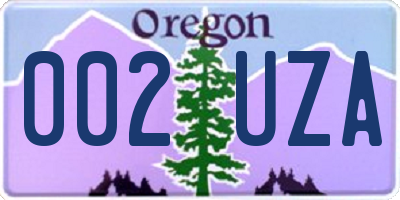 OR license plate 002UZA