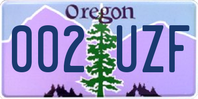 OR license plate 002UZF