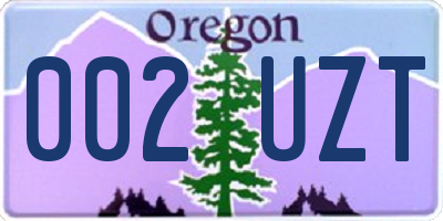 OR license plate 002UZT