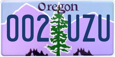 OR license plate 002UZU