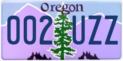 OR license plate 002UZZ