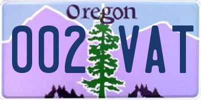 OR license plate 002VAT