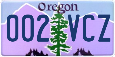 OR license plate 002VCZ