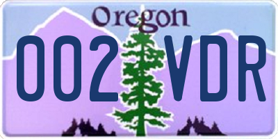OR license plate 002VDR