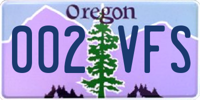 OR license plate 002VFS