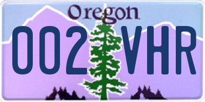 OR license plate 002VHR