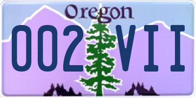 OR license plate 002VII