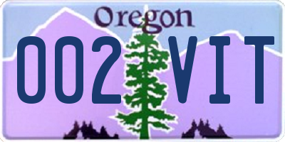 OR license plate 002VIT