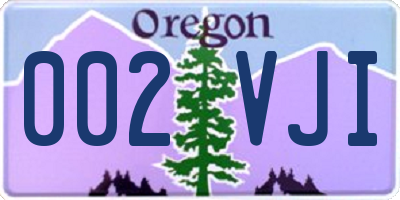 OR license plate 002VJI