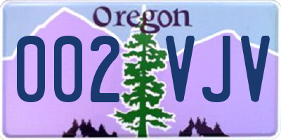 OR license plate 002VJV