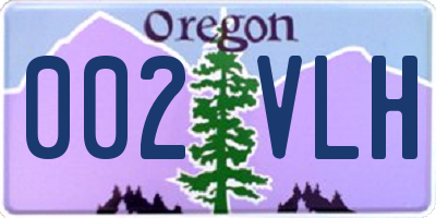 OR license plate 002VLH