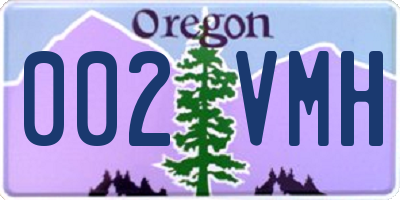 OR license plate 002VMH