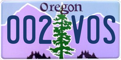 OR license plate 002VOS