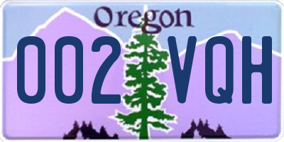 OR license plate 002VQH