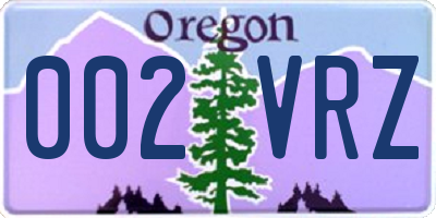 OR license plate 002VRZ