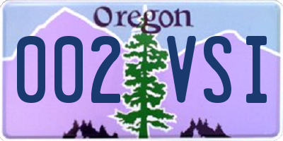 OR license plate 002VSI