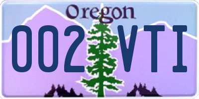 OR license plate 002VTI