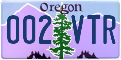 OR license plate 002VTR