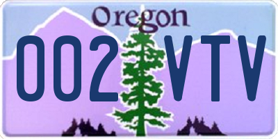 OR license plate 002VTV