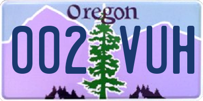 OR license plate 002VUH