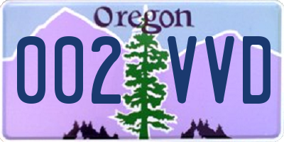 OR license plate 002VVD