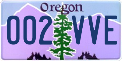 OR license plate 002VVE