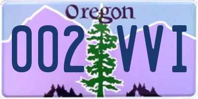 OR license plate 002VVI