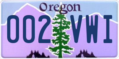 OR license plate 002VWI
