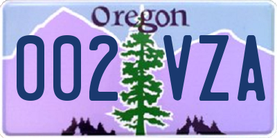 OR license plate 002VZA