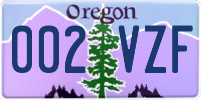 OR license plate 002VZF