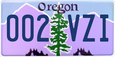 OR license plate 002VZI