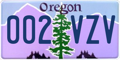 OR license plate 002VZV