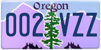 OR license plate 002VZZ