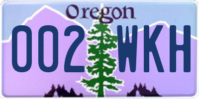 OR license plate 002WKH
