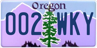 OR license plate 002WKY