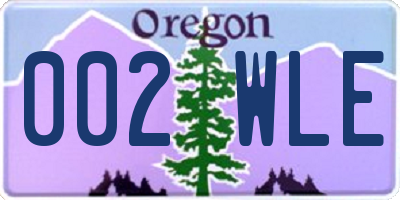 OR license plate 002WLE