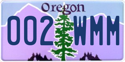 OR license plate 002WMM