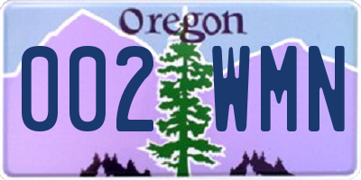 OR license plate 002WMN