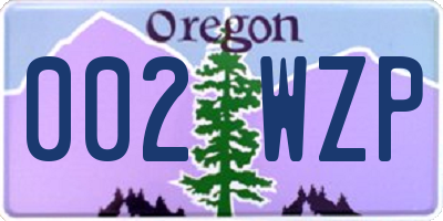 OR license plate 002WZP