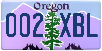 OR license plate 002XBL