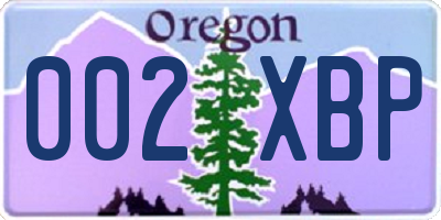 OR license plate 002XBP