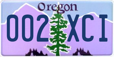 OR license plate 002XCI