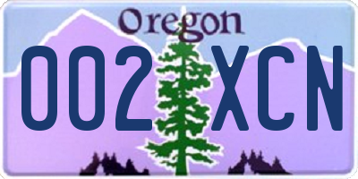 OR license plate 002XCN